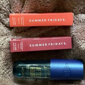 Summer Fridays Lip Balm Trio with Blue, Red, and Pink